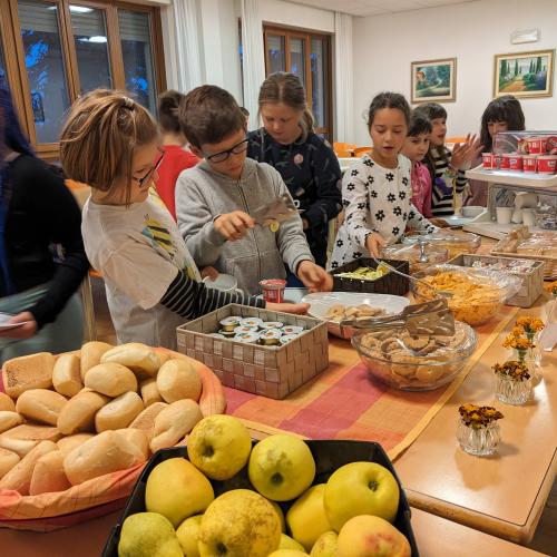 Das Frühstücksbuffet in der Unterkunft